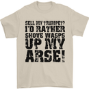 Sell My Trumpet? Funny Music Brass Mens T-Shirt Cotton Gildan Sand