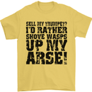 Sell My Trumpet? Funny Music Brass Mens T-Shirt Cotton Gildan Yellow