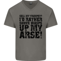 Sell My Trumpet? Funny Music Brass Mens V-Neck Cotton T-Shirt Charcoal