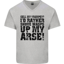 Sell My Trumpet? Funny Music Brass Mens V-Neck Cotton T-Shirt Sports Grey