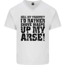 Sell My Trumpet? Funny Music Brass Mens V-Neck Cotton T-Shirt White