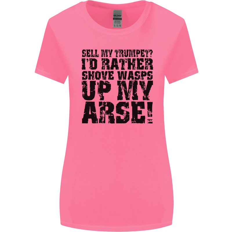 Sell My Trumpet? Funny Music Brass Womens Wider Cut T-Shirt Azalea