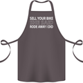 Sell Your Bike Cycling Biker Motorbike Wife Cotton Apron 100% Organic Dark Grey