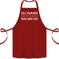 Sell Your Bike Cycling Biker Motorbike Wife Cotton Apron 100% Organic Maroon