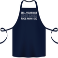 Sell Your Bike Cycling Biker Motorbike Wife Cotton Apron 100% Organic Navy Blue