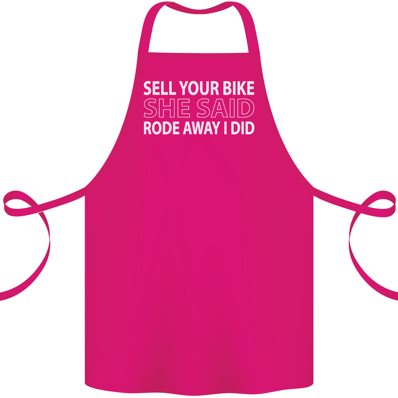 Sell Your Bike Cycling Biker Motorbike Wife Cotton Apron 100% Organic Pink