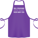 Sell Your Bike Cycling Biker Motorbike Wife Cotton Apron 100% Organic Purple
