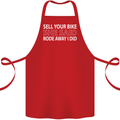Sell Your Bike Cycling Biker Motorbike Wife Cotton Apron 100% Organic Red