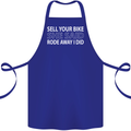 Sell Your Bike Cycling Biker Motorbike Wife Cotton Apron 100% Organic Royal Blue