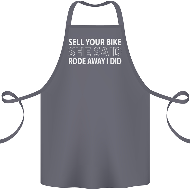 Sell Your Bike Cycling Biker Motorbike Wife Cotton Apron 100% Organic Steel