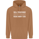 Sell Your Bike Cycling Biker Motorbike Wife Mens 80% Cotton Hoodie Caramel Latte