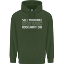 Sell Your Bike Cycling Biker Motorbike Wife Mens 80% Cotton Hoodie Forest Green