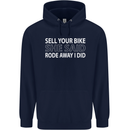 Sell Your Bike Cycling Biker Motorbike Wife Mens 80% Cotton Hoodie Navy Blue