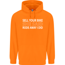 Sell Your Bike Cycling Biker Motorbike Wife Mens 80% Cotton Hoodie Orange