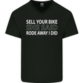 Sell Your Bike Cycling Biker Motorbike Wife Mens V-Neck Cotton T-Shirt Black
