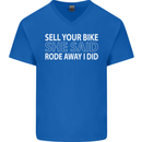 Sell Your Bike Cycling Biker Motorbike Wife Mens V-Neck Cotton T-Shirt Royal Blue