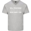 Sell Your Bike Cycling Biker Motorbike Wife Mens V-Neck Cotton T-Shirt Sports Grey