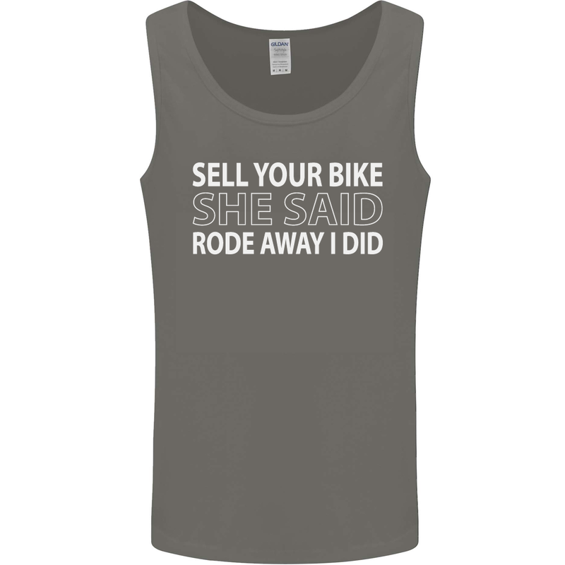 Sell Your Bike Cycling Biker Motorbike Wife Mens Vest Tank Top Charcoal