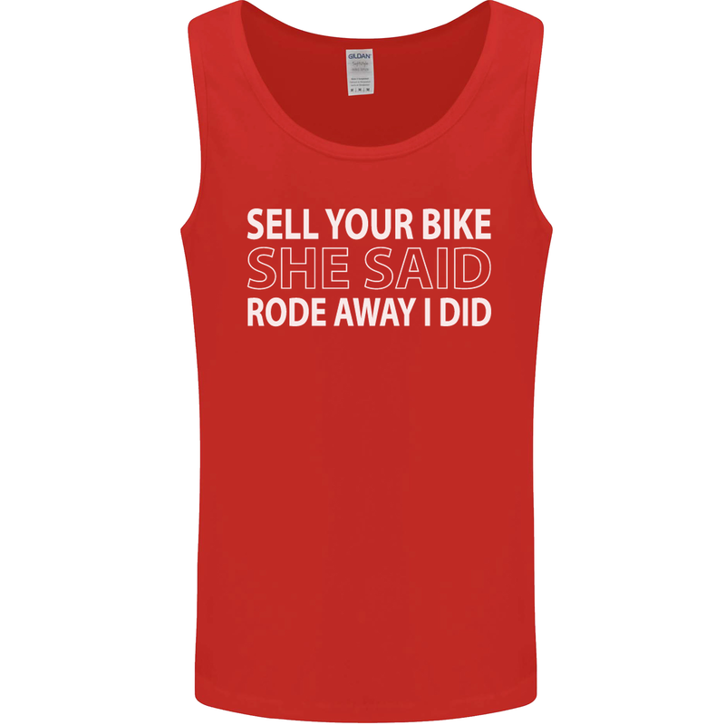 Sell Your Bike Cycling Biker Motorbike Wife Mens Vest Tank Top Red