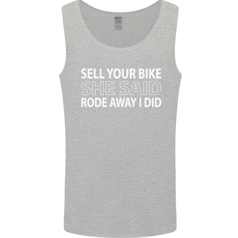 Sell Your Bike Cycling Biker Motorbike Wife Mens Vest Tank Top Sports Grey