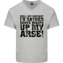 Sell my Guitar Guitarist Acoustic Funny Mens V-Neck Cotton T-Shirt Sports Grey