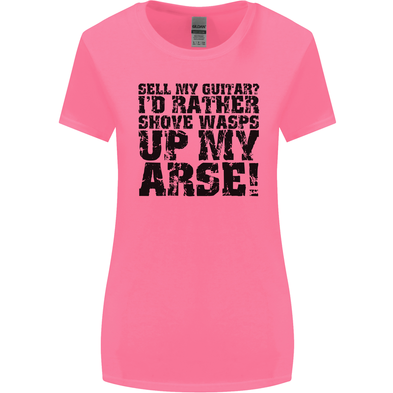 Sell my Guitar Guitarist Acoustic Funny Womens Wider Cut T-Shirt Azalea