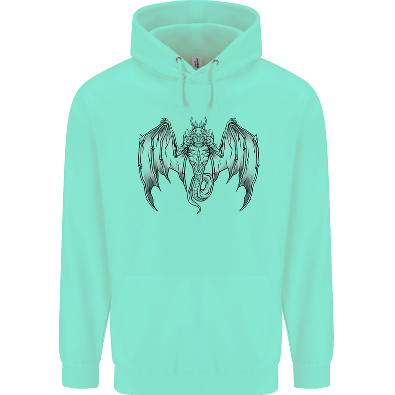 Serpent Dragon Gothic Fantasy Heavy Metal Childrens Kids Hoodie Peppermint