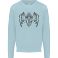 Serpent Dragon Gothic Fantasy Heavy Metal Kids Sweatshirt Jumper Light Blue