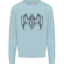 Serpent Dragon Gothic Fantasy Heavy Metal Kids Sweatshirt Jumper Light Blue