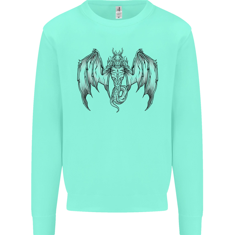 Serpent Dragon Gothic Fantasy Heavy Metal Kids Sweatshirt Jumper Peppermint