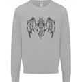 Serpent Dragon Gothic Fantasy Heavy Metal Kids Sweatshirt Jumper Sports Grey