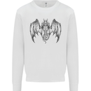Serpent Dragon Gothic Fantasy Heavy Metal Kids Sweatshirt Jumper White