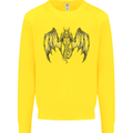 Serpent Dragon Gothic Fantasy Heavy Metal Kids Sweatshirt Jumper Yellow