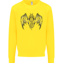 Serpent Dragon Gothic Fantasy Heavy Metal Kids Sweatshirt Jumper Yellow