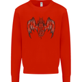 Serpent Dragon Gothic Fantasy Heavy Metal Mens Sweatshirt Jumper Bright Red