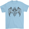 Serpent Dragon Gothic Fantasy Heavy Metal Mens T-Shirt 100% Cotton Light Blue