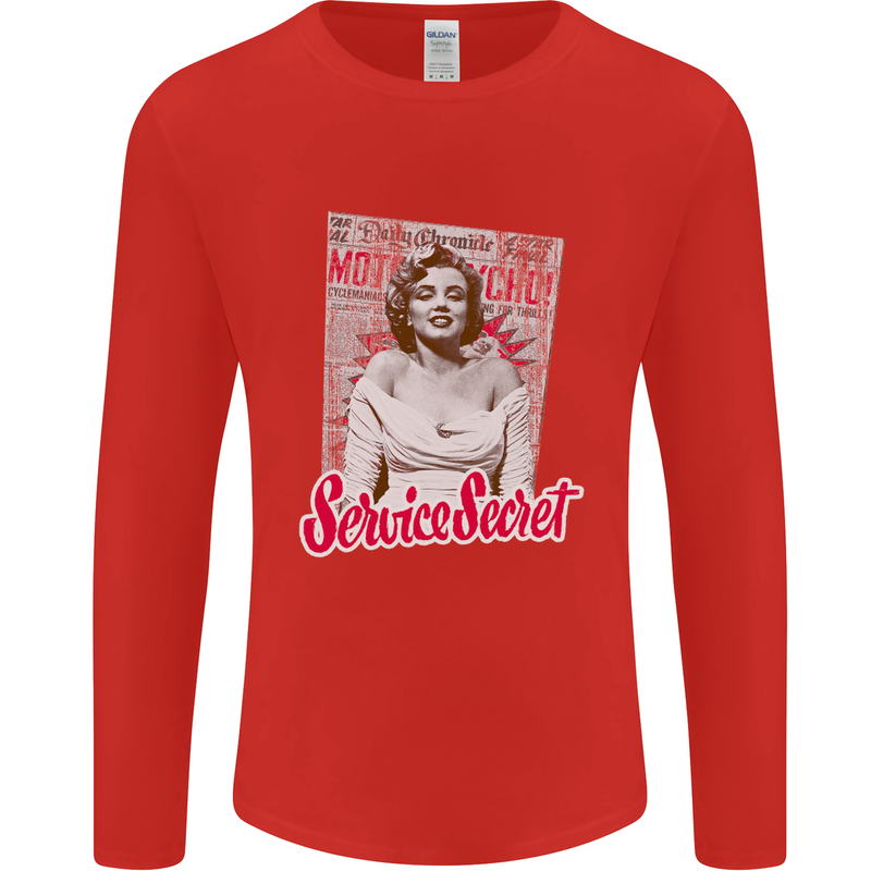 Service Secret Fashion Mens Long Sleeve T-Shirt Red