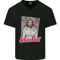 Service Secret Fashion Mens V-Neck Cotton T-Shirt Black