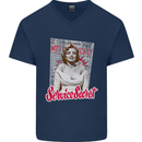 Service Secret Fashion Mens V-Neck Cotton T-Shirt Navy Blue