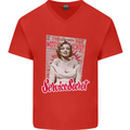Service Secret Fashion Mens V-Neck Cotton T-Shirt Red