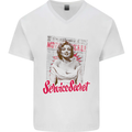 Service Secret Fashion Mens V-Neck Cotton T-Shirt White
