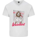 Service Secret Fashion Mens V-Neck Cotton T-Shirt White