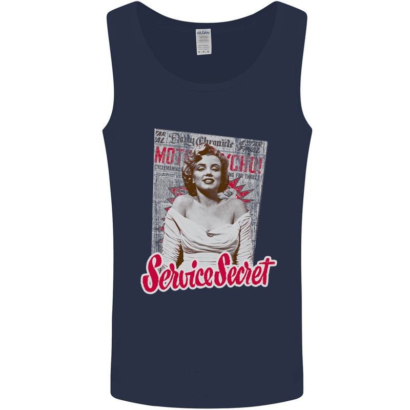 Service Secret Fashion Mens Vest Tank Top Navy Blue