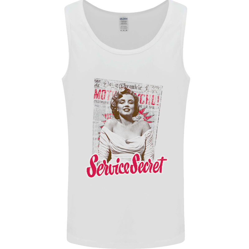 Service Secret Fashion Mens Vest Tank Top White