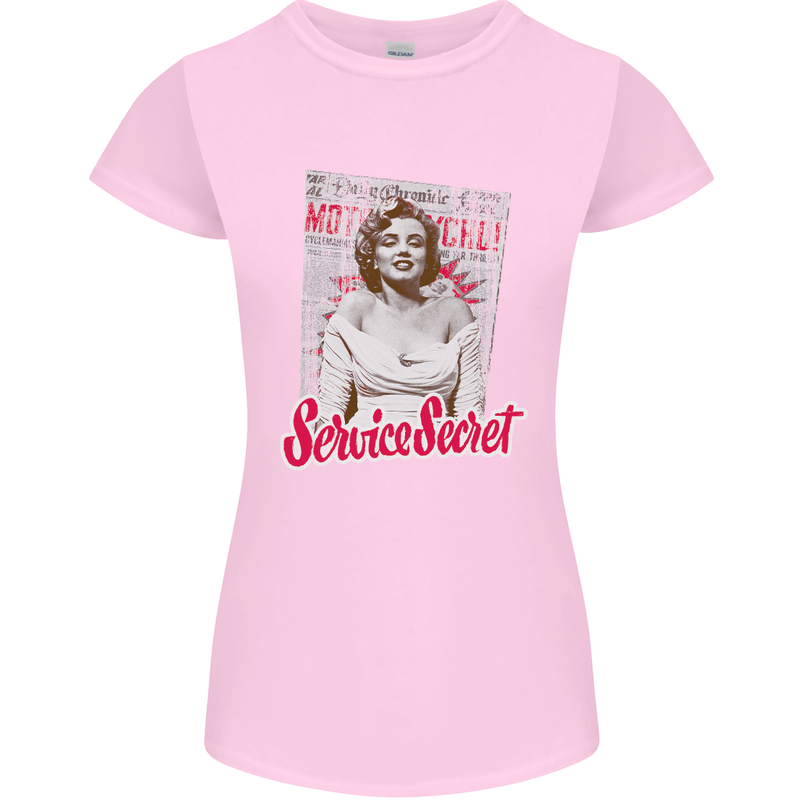 Service Secret Fashion Womens Petite Cut T-Shirt Light Pink