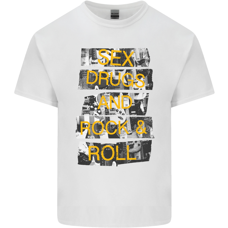 Sex Drugs & Rock & Roll Guitar Music Weed Kids T-Shirt Childrens White