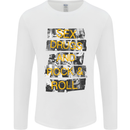 Sex Drugs & Rock & Roll Guitar Music Weed Mens Long Sleeve T-Shirt White