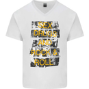 Sex Drugs & Rock & Roll Guitar Music Weed Mens V-Neck Cotton T-Shirt White
