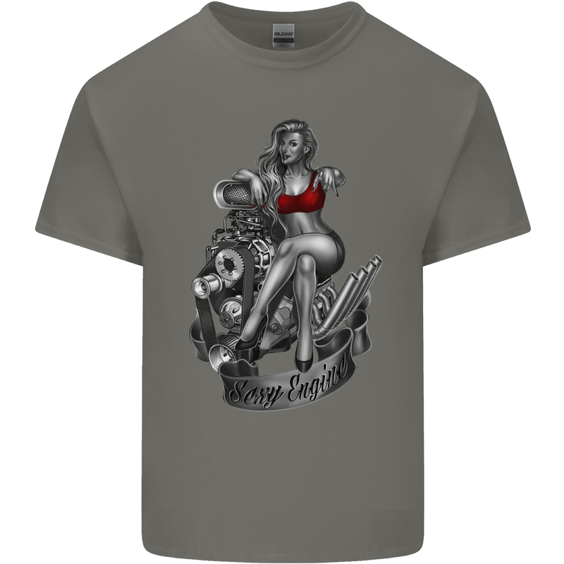 Sexy Engine Muscle Car Hot Rod Hotrod Mens Cotton T-Shirt Tee Top Charcoal