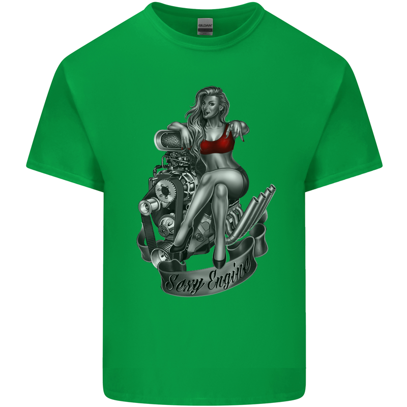 Sexy Engine Muscle Car Hot Rod Hotrod Mens Cotton T-Shirt Tee Top Irish Green